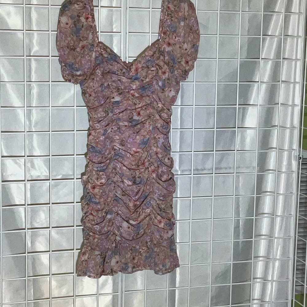 Haute Monde Floral Mini Dress - Pink and Blue